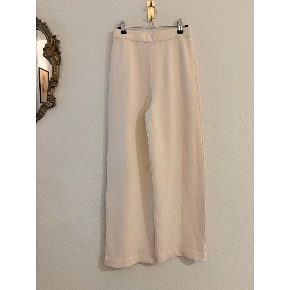 Saint John’s Cream Santana Knit Wool Rayon Pants